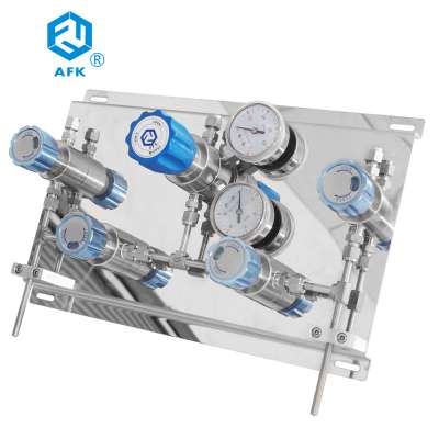 High Pressure 200bar Manual Stainless Steel Oxygen Nitrogen Gas Manifold Panel for Both Cylinders