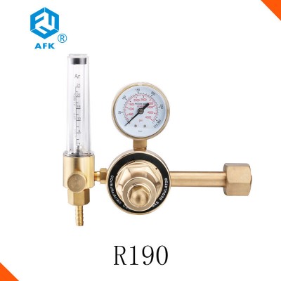 R190 Brass pressure Regulator with Flow Meter Pressure Gauge Single Stage Structure