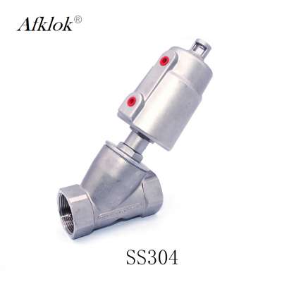 High Quality Sanitary Pneumatic Threaded Angle Seat Valve