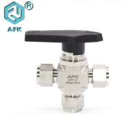 3000psi SS316 1/2"High Pressure 3-way Ball Valve for CNG Gas Dispenser 3 way Ball Valve