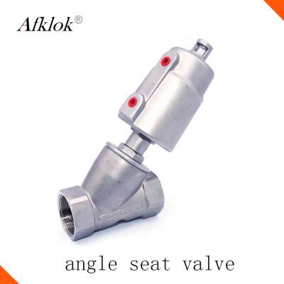 Normally Open Stainless Steel Actuator Pneumatic Angle Seat Valve