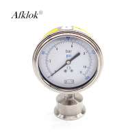 Sanitary  Diaphragm Pressure Test Gauge 63mm 98mm All Stainless Steel High Precision