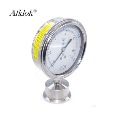 YTP Sanitary Diaphragm Small Gas Pressure Test Gauge 63mm 98mm All Stainless Steel High Precision